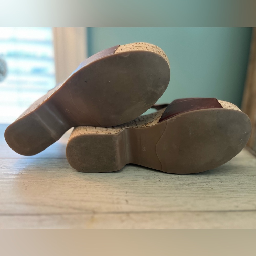 Antelope Leather & Cork Wedge Sandals - Picture 7 of 10